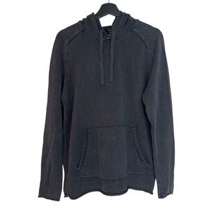 Rails Men’s Organic Cotton Knit Hooded Sweater Grey Wash Large Coastal Neutral